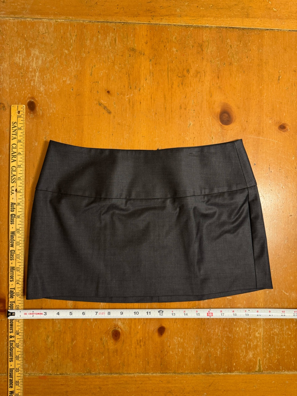 bebe Charcoal Grey Mini Skirt with Wide Waistband